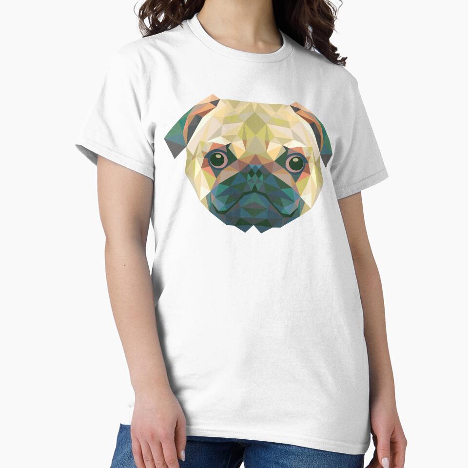 Pug Head Triangle by Fairyjam - Adult & Kids T-Shirts, Sweatshirts & Hoodies apparel design preview 2