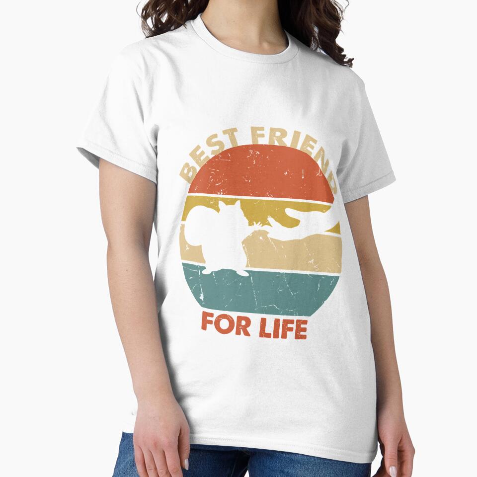 Vintage Retro Squirrel Best Friend For Life Fist Bump - Adult & Kids T-Shirts, Sweatshirts & Hoodies apparel design preview 2