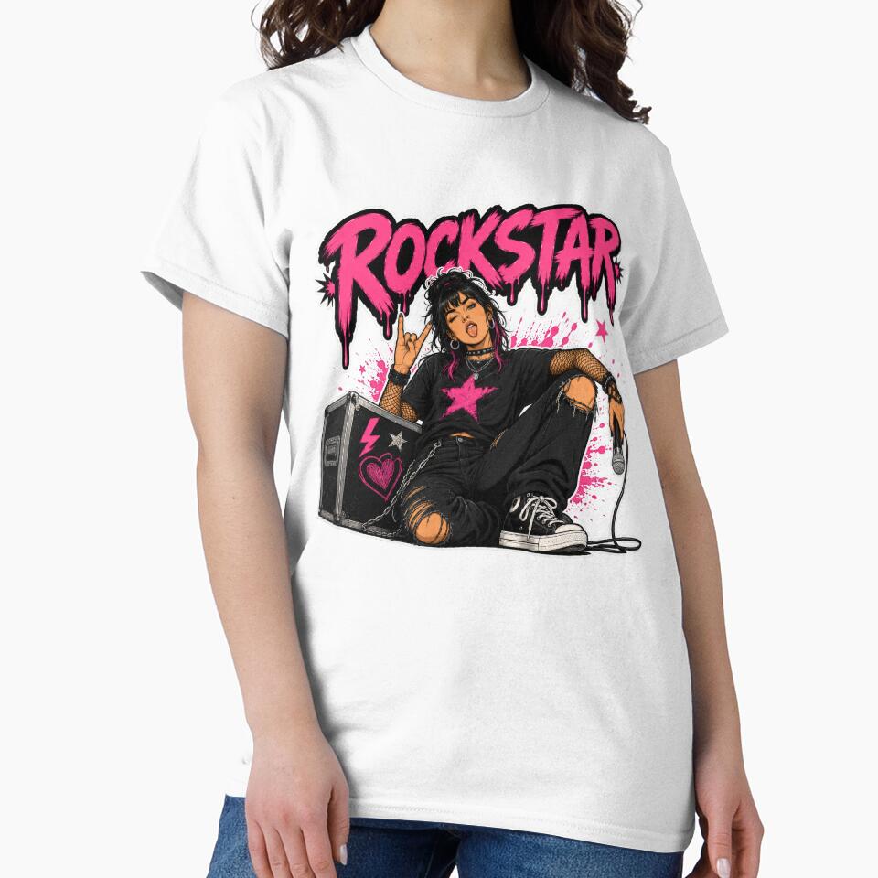 The rockstar: that girl who wants to conquer world. - Adult & Kids T-Shirts, Sweatshirts & Hoodies apparel design preview 2