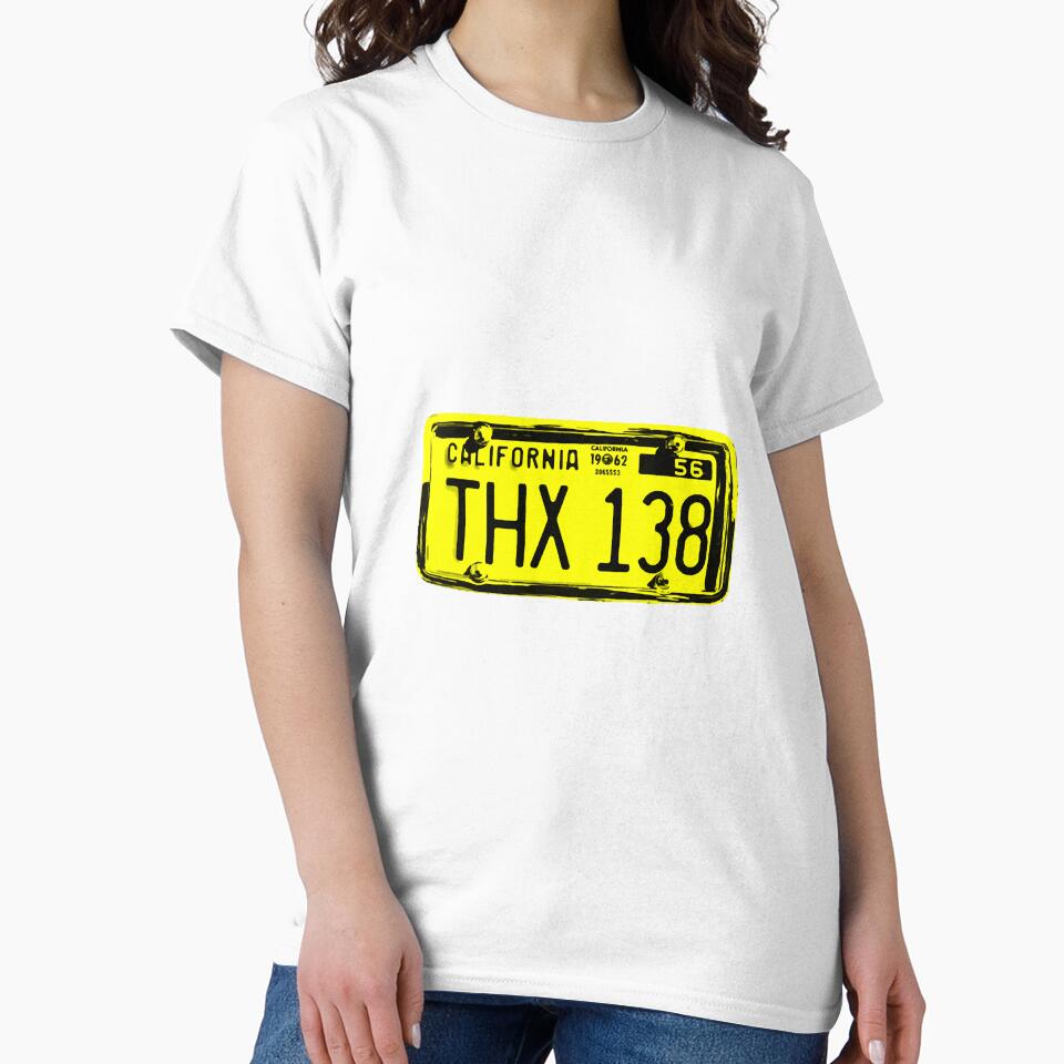 THX 138 Licence Plate Original Essential by - Adult & Kids T-Shirts, Sweatshirts & Hoodies apparel design preview 2