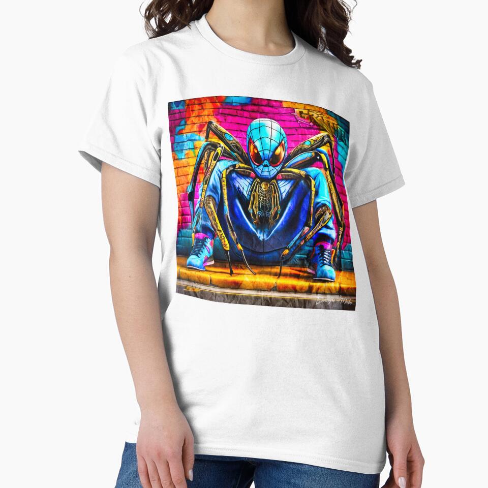 Urban graffiti street art Spider by Drone- - Adult & Kids T-Shirts, Sweatshirts & Hoodies apparel design preview 2