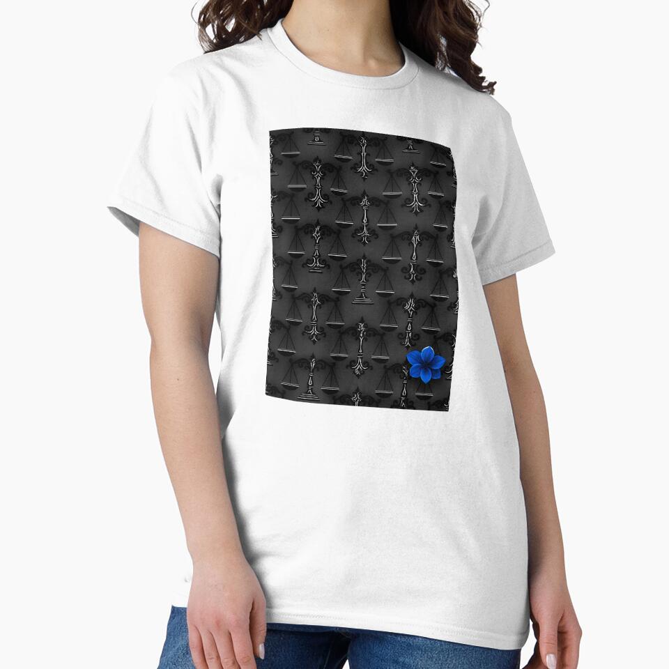 Baroque Decorations and A Blue Flower by Studio Rio - Adult & Kids T-Shirts, Sweatshirts & Hoodies apparel design preview 2