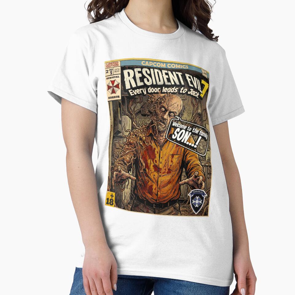 Resident Evil 7 Jack Baker Comic Book Cover Retro - Adult & Kids T-Shirts, Sweatshirts & Hoodies apparel design preview 2