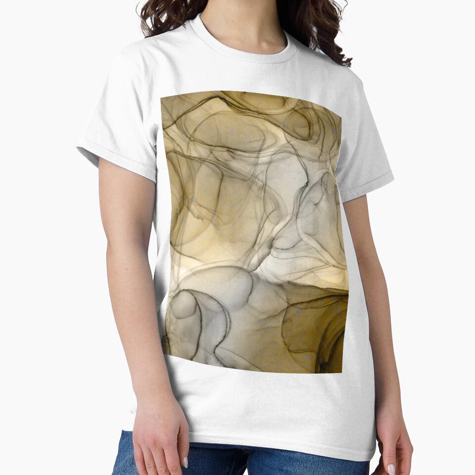 Abstract liquid art alcohol ink, marble design, beige - Adult & Kids T-Shirts, Sweatshirts & Hoodies apparel design preview 2