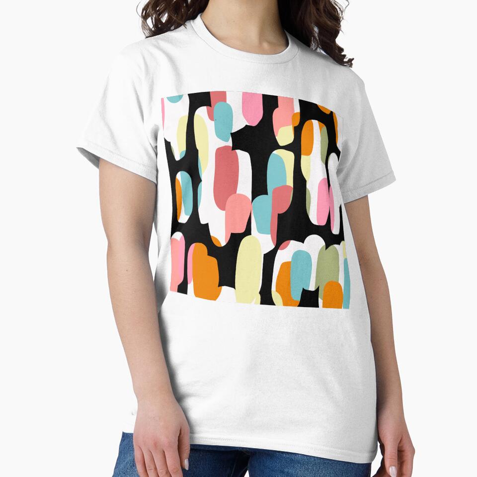Mid-Century Modern Aqua, Pink, Black Abstract Designs - Adult & Kids T-Shirts, Sweatshirts & Hoodies apparel design preview 2