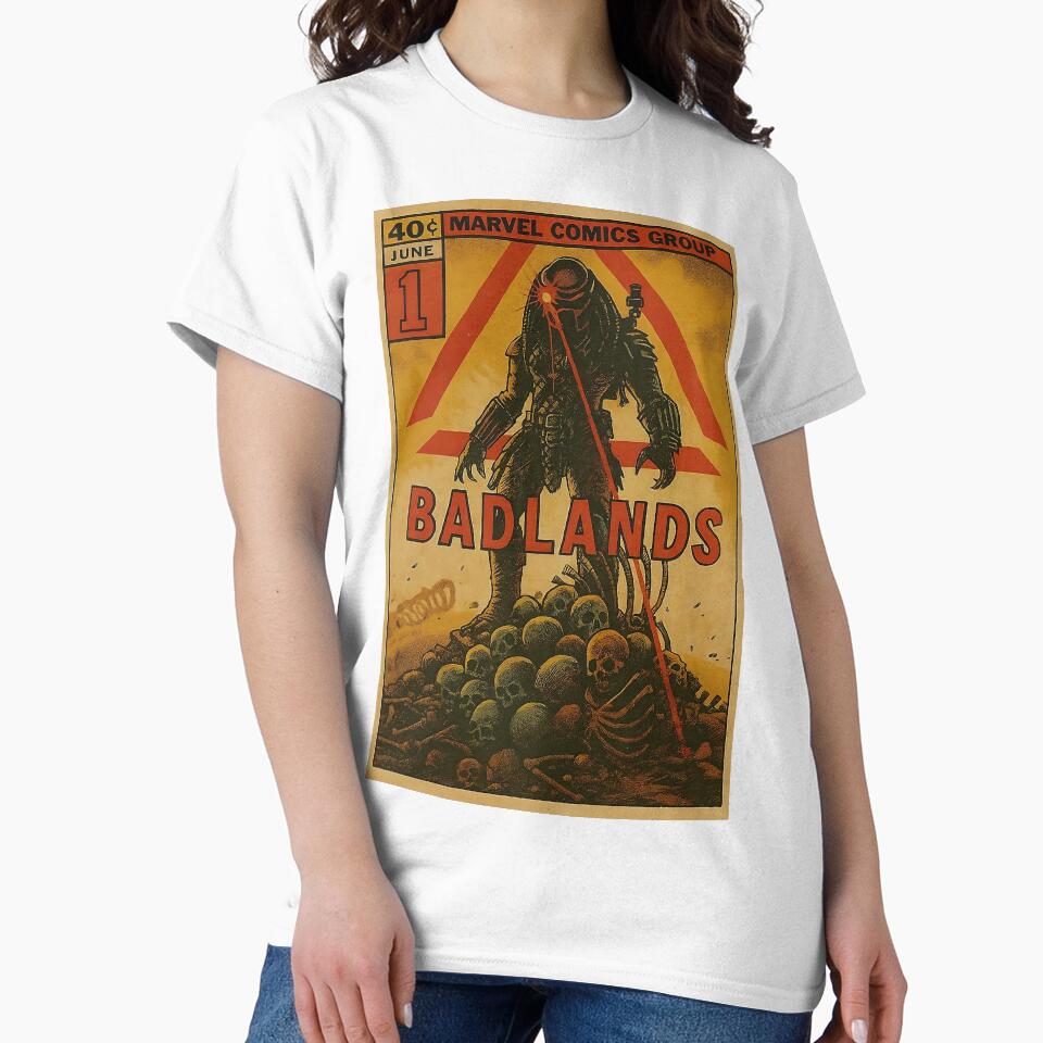 Predator Badlands Retro Comic Style Sci-Fi Artwork by - Adult & Kids T-Shirts, Sweatshirts & Hoodies apparel design preview 2