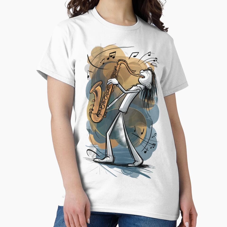 Musician playing a saxophone by 123ks - Adult & Kids T-Shirts, Sweatshirts & Hoodies apparel design preview 2