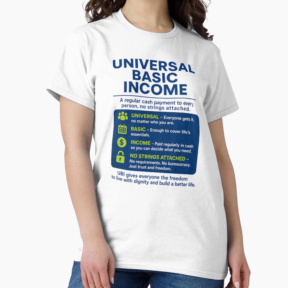 Universal Basic Income Infographic by SociProgress - Adult & Kids T-Shirts, Sweatshirts & Hoodies apparel design preview 2