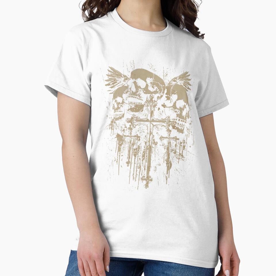 Skull Cross Wings Y2K Goth Alt Grunge Gothic Emo - Adult & Kids T-Shirts, Sweatshirts & Hoodies apparel design preview 2