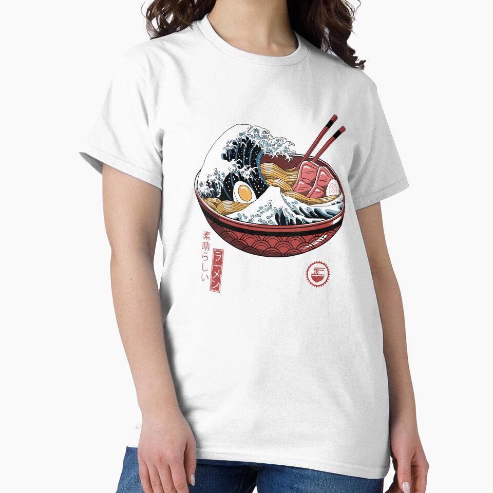Great Ramen Wave White by vincenttrinidad - Adult & Kids T-Shirts, Sweatshirts & Hoodies apparel design preview 2