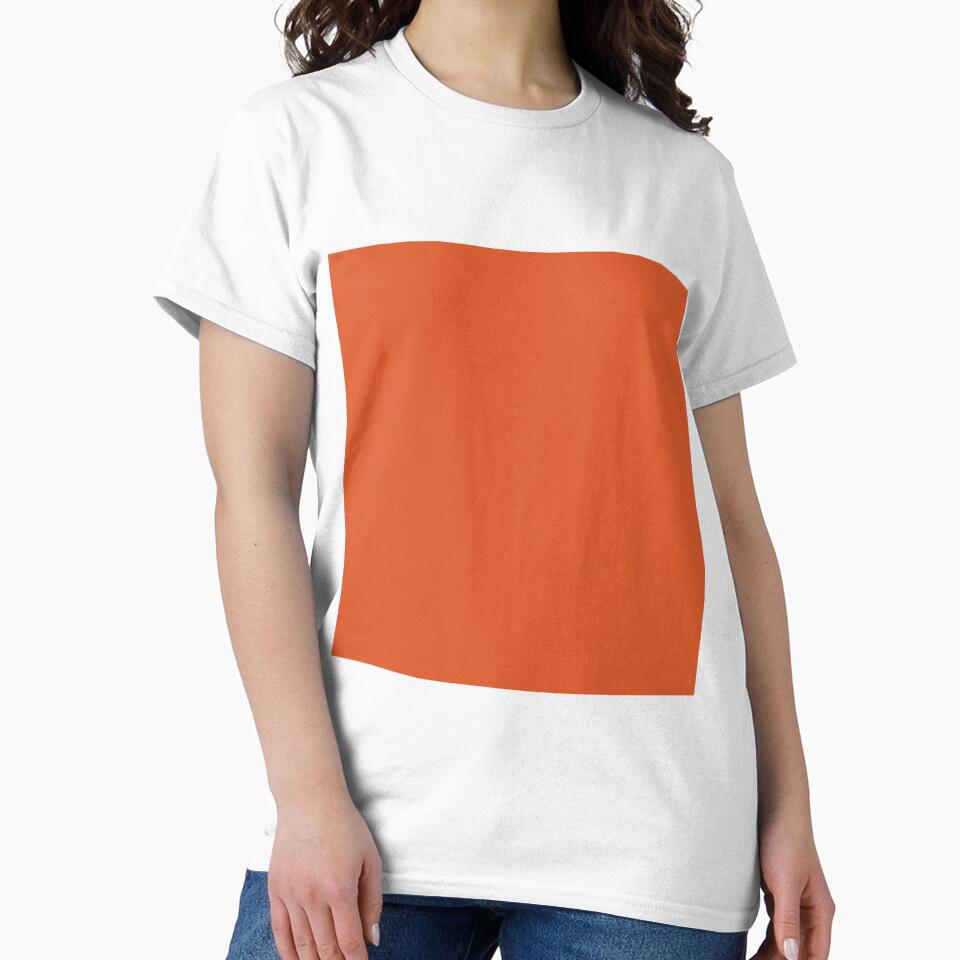 Plain Solid Color Sunset Hot Orange Vivid (C10 M80 - Adult & Kids T-Shirts, Sweatshirts & Hoodies apparel design preview 2