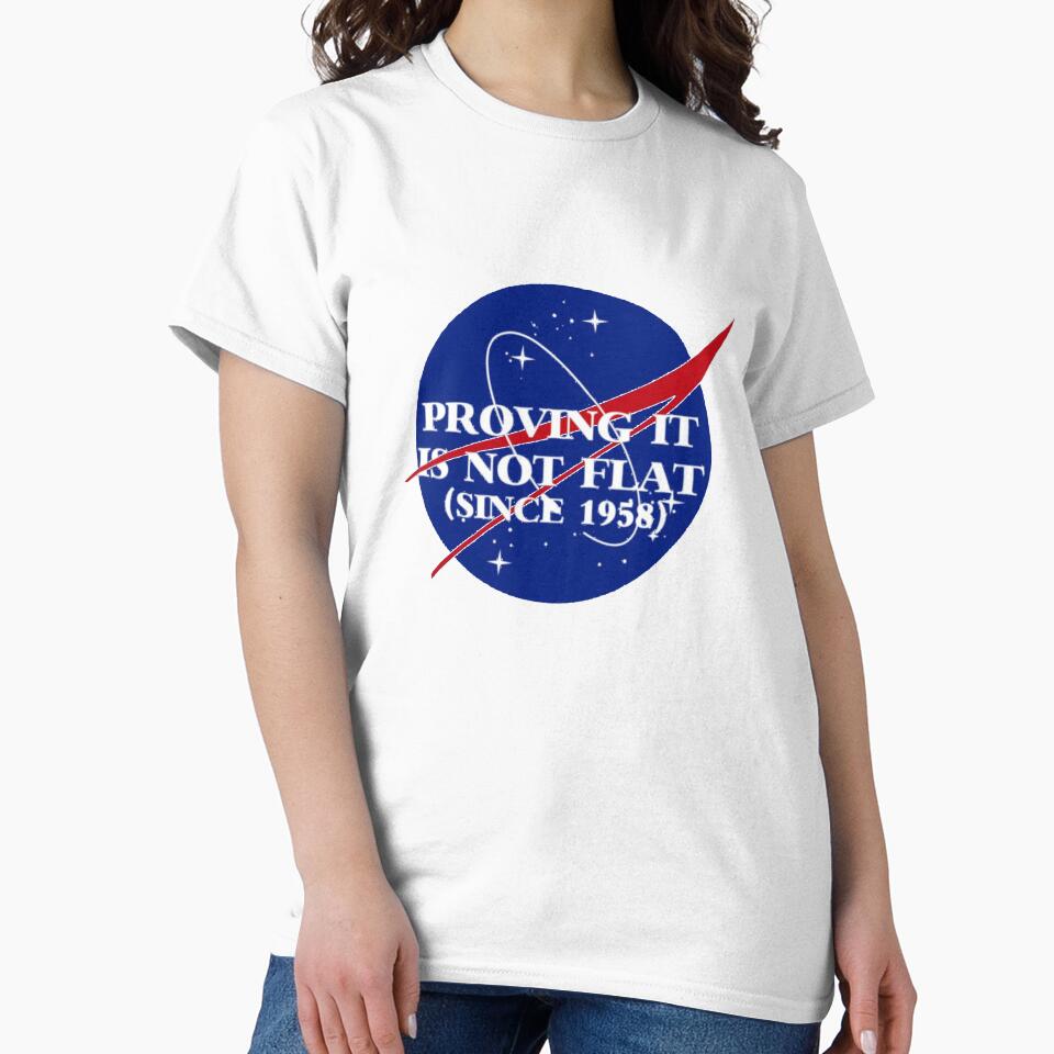 PROVING IT IS NOT FLAT SINCE 1958 T-Shirt_18262654 by - Adult & Kids T-Shirts, Sweatshirts & Hoodies apparel design preview 2