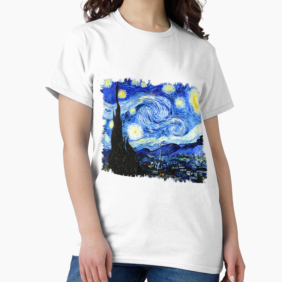 The Starry Night Vincent Van Gogh Famous Vintage Art - Adult & Kids T-Shirts, Sweatshirts & Hoodies apparel design preview 2
