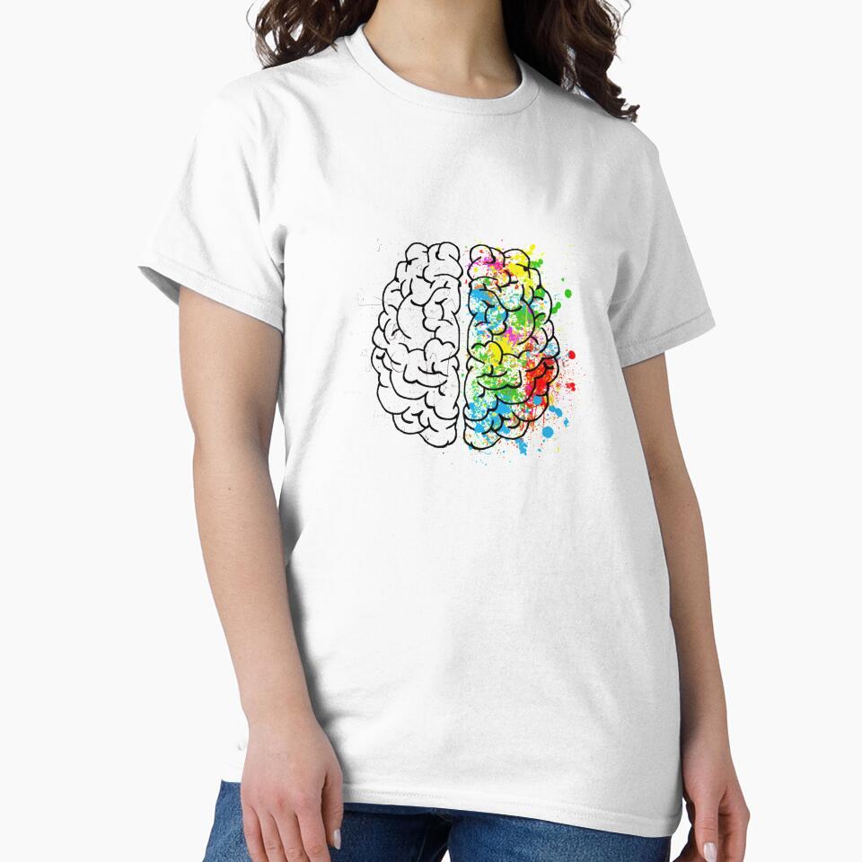 Painted brain slim fit Premium by DuangpornShea - Adult & Kids T-Shirts, Sweatshirts & Hoodies apparel design preview 2