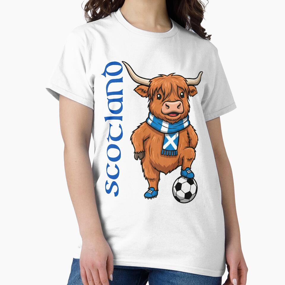 Scotland Soccer Highland Cow Football Fan Game - Adult & Kids T-Shirts, Sweatshirts & Hoodies apparel design preview 2