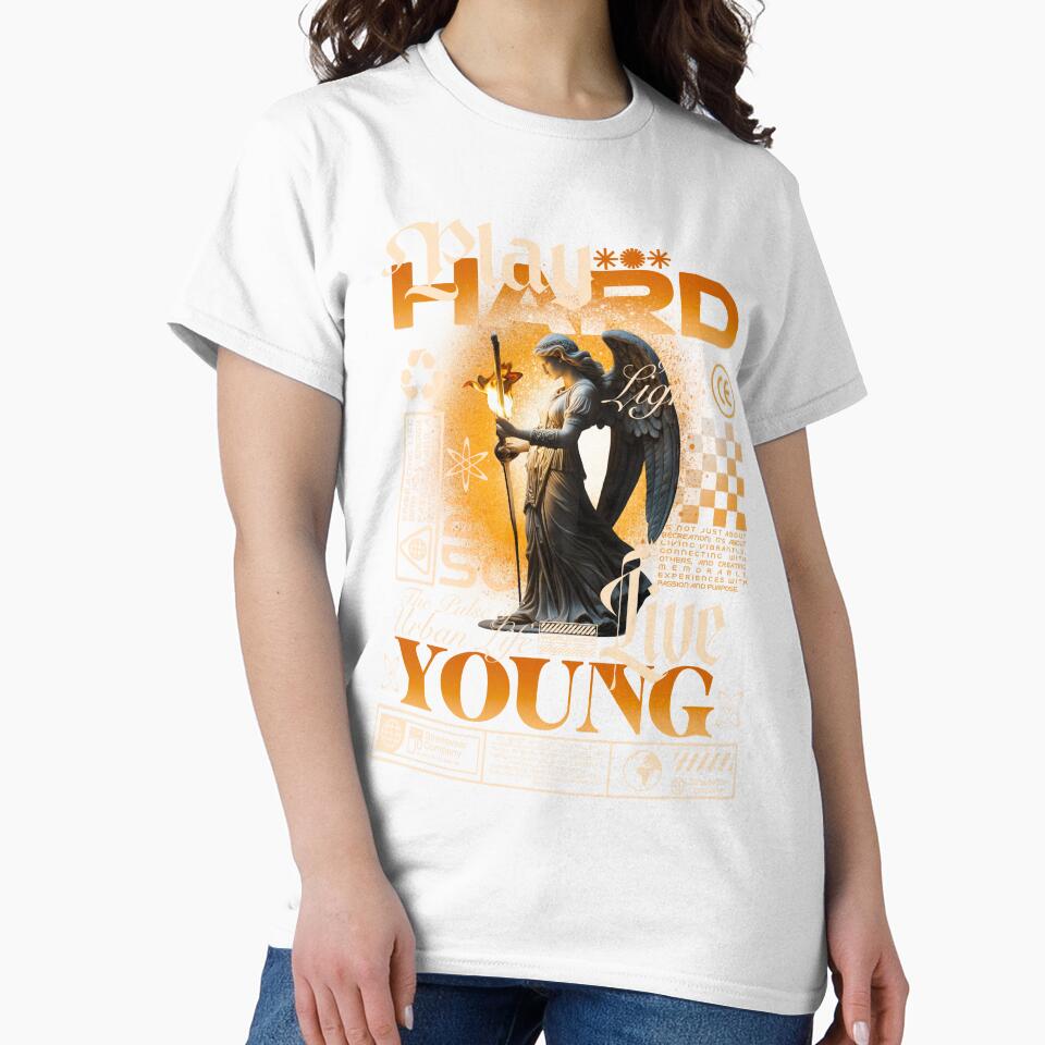 Play Hard Live Young Angel God of Light by - Adult & Kids T-Shirts, Sweatshirts & Hoodies apparel design preview 2