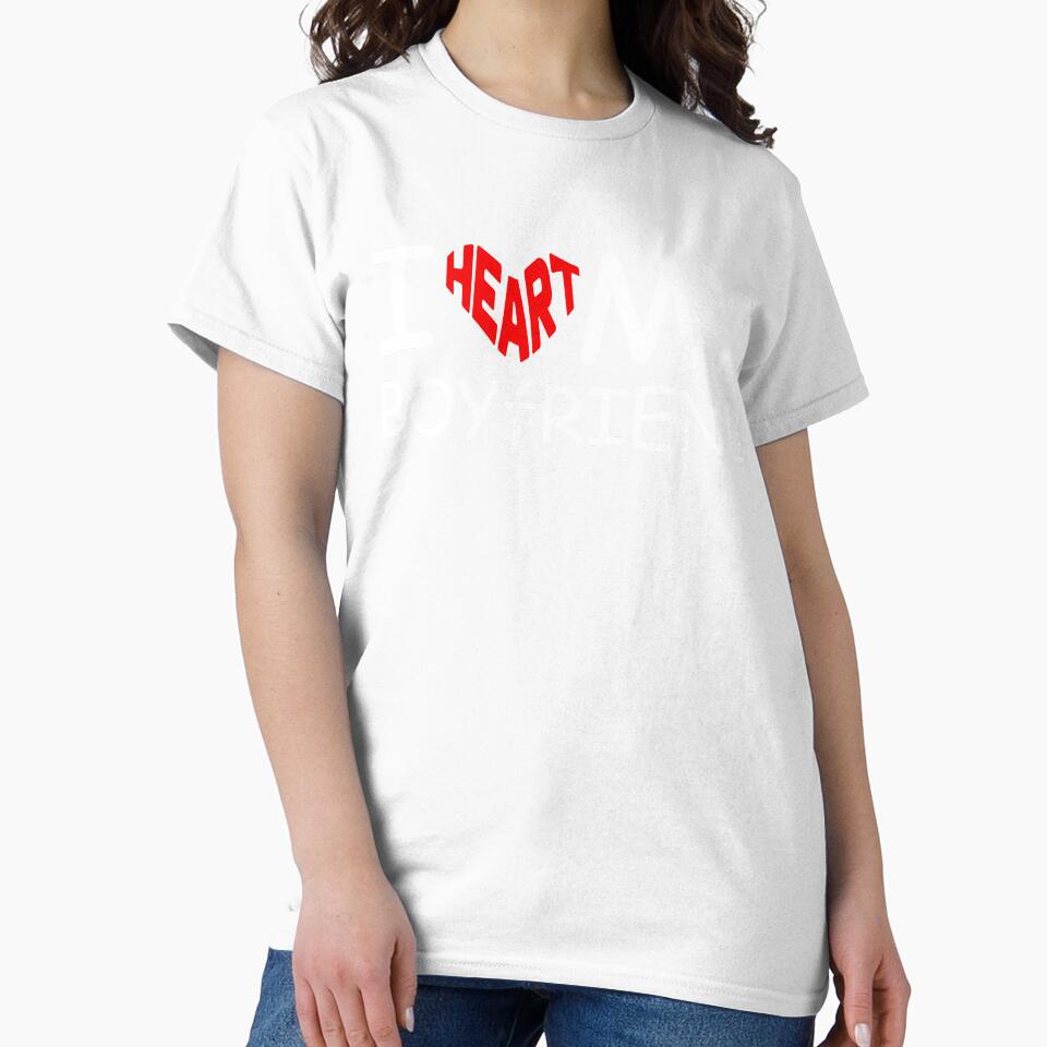 I Heart My Boyfriend Unisex Heavy Cotton Cute Gift - Adult & Kids T-Shirts, Sweatshirts & Hoodies apparel design preview 2