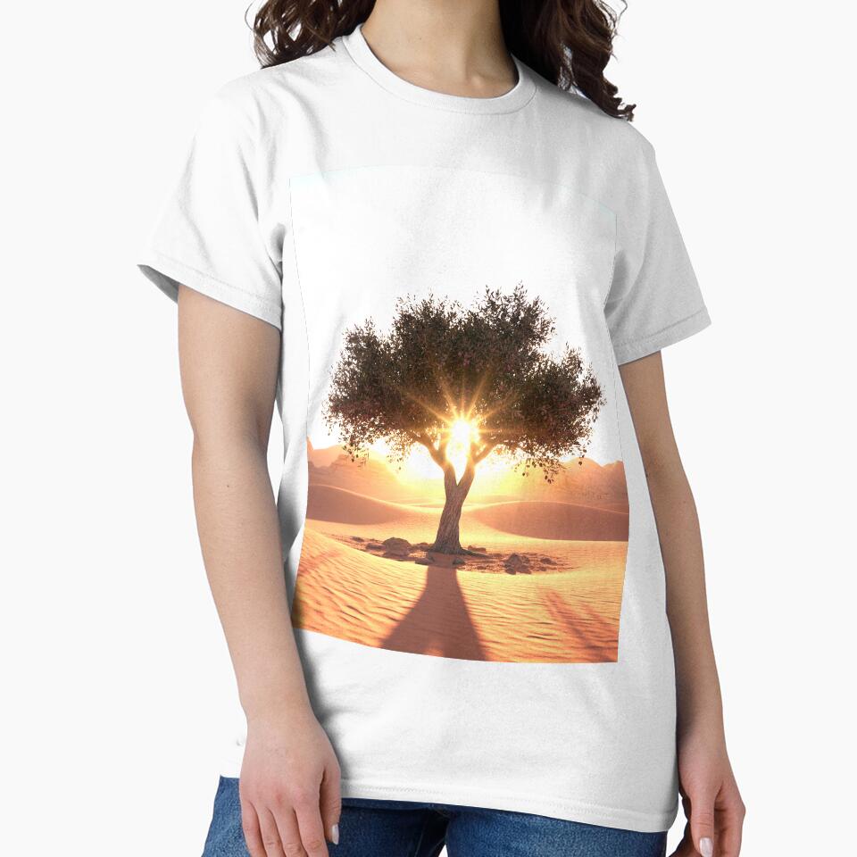 The Rising Sun and Desert Olive Tree by - Adult & Kids T-Shirts, Sweatshirts & Hoodies apparel design preview 2