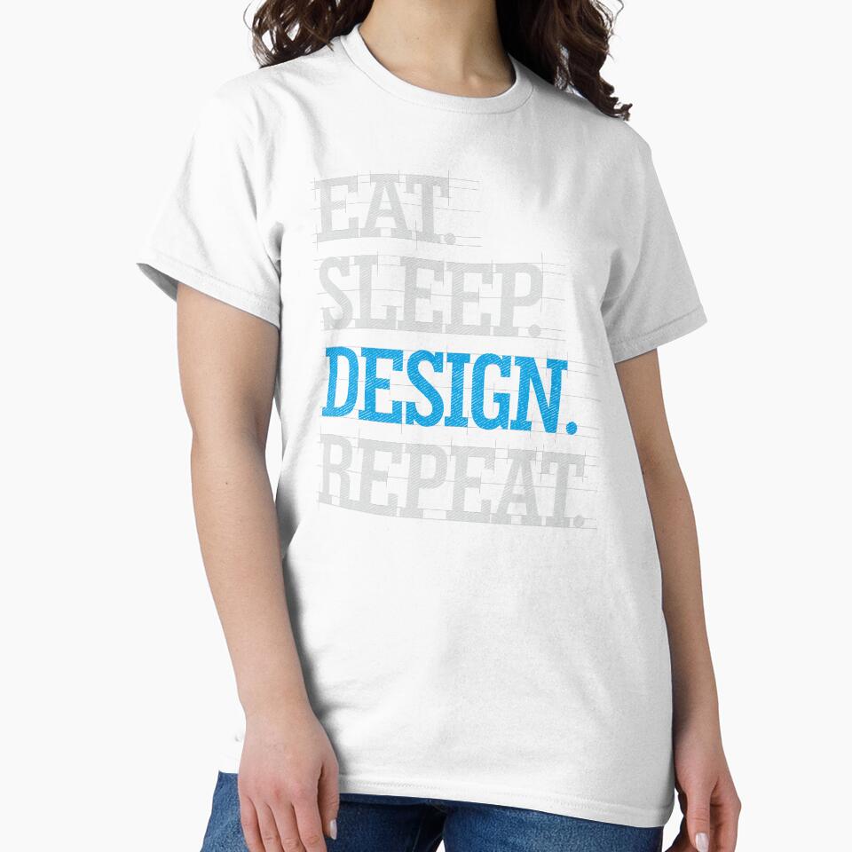 Eat Sleep Design Repeat Graphic Designer Gift Funny - Adult & Kids T-Shirts, Sweatshirts & Hoodies apparel design preview 2