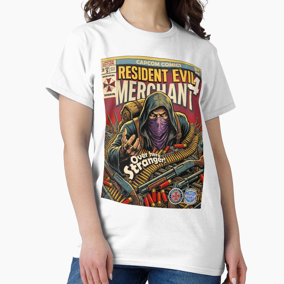 Resident Evil 4 Merchaant Comic Retro Gaming Art by - Adult & Kids T-Shirts, Sweatshirts & Hoodies apparel design preview 2