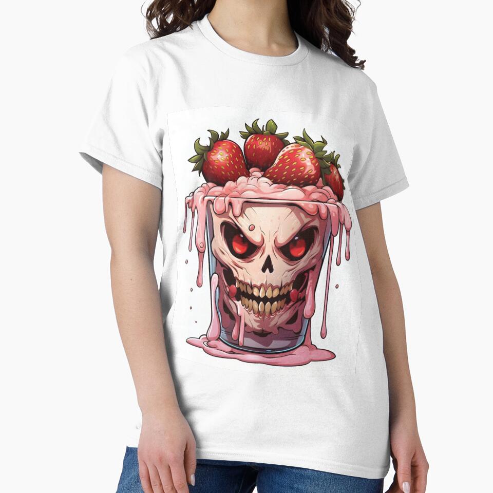 Strawberry Skull: Juicy Horror Illustration by - Adult & Kids T-Shirts, Sweatshirts & Hoodies apparel design preview 2