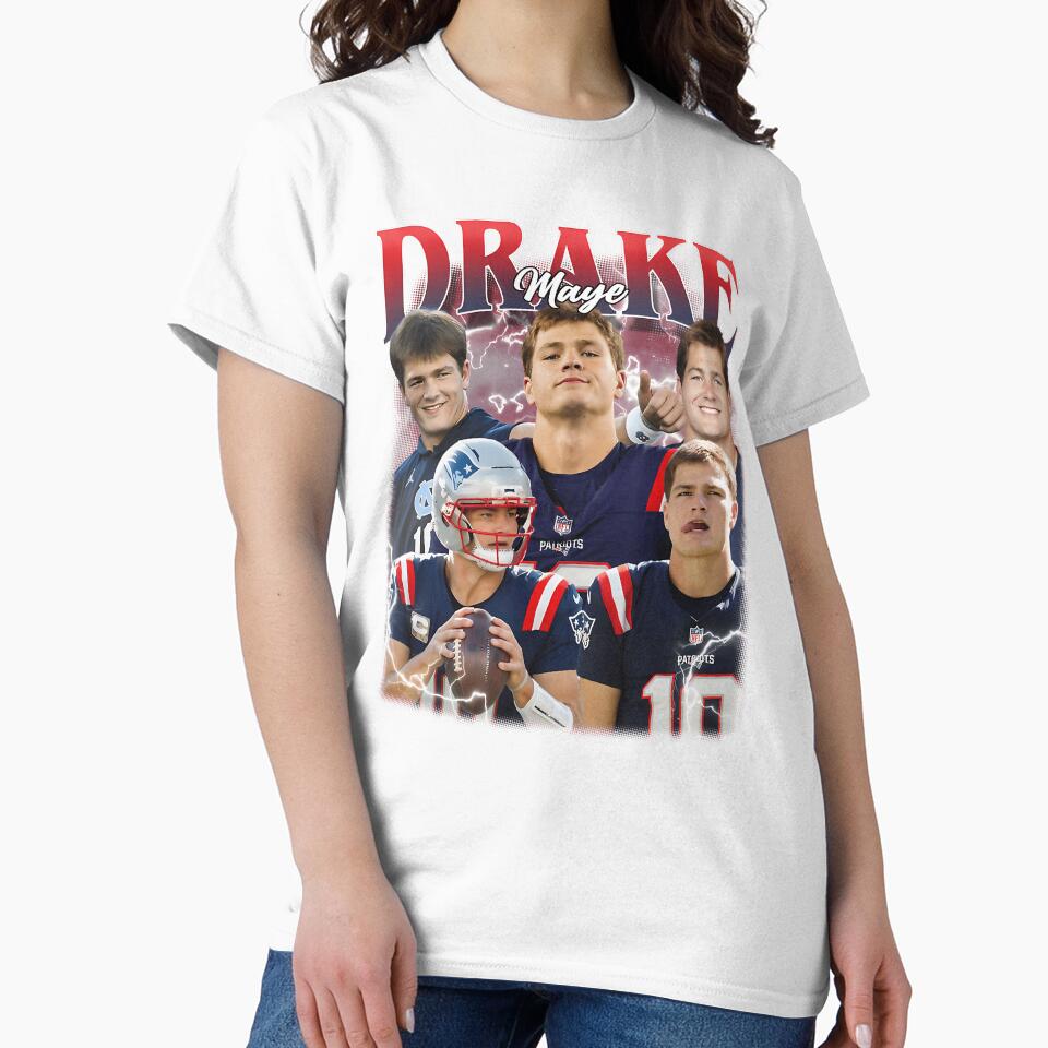 Drake Maye Bootleg by DmitryGorlov325 - Adult & Kids T-Shirts, Sweatshirts & Hoodies apparel design preview 2