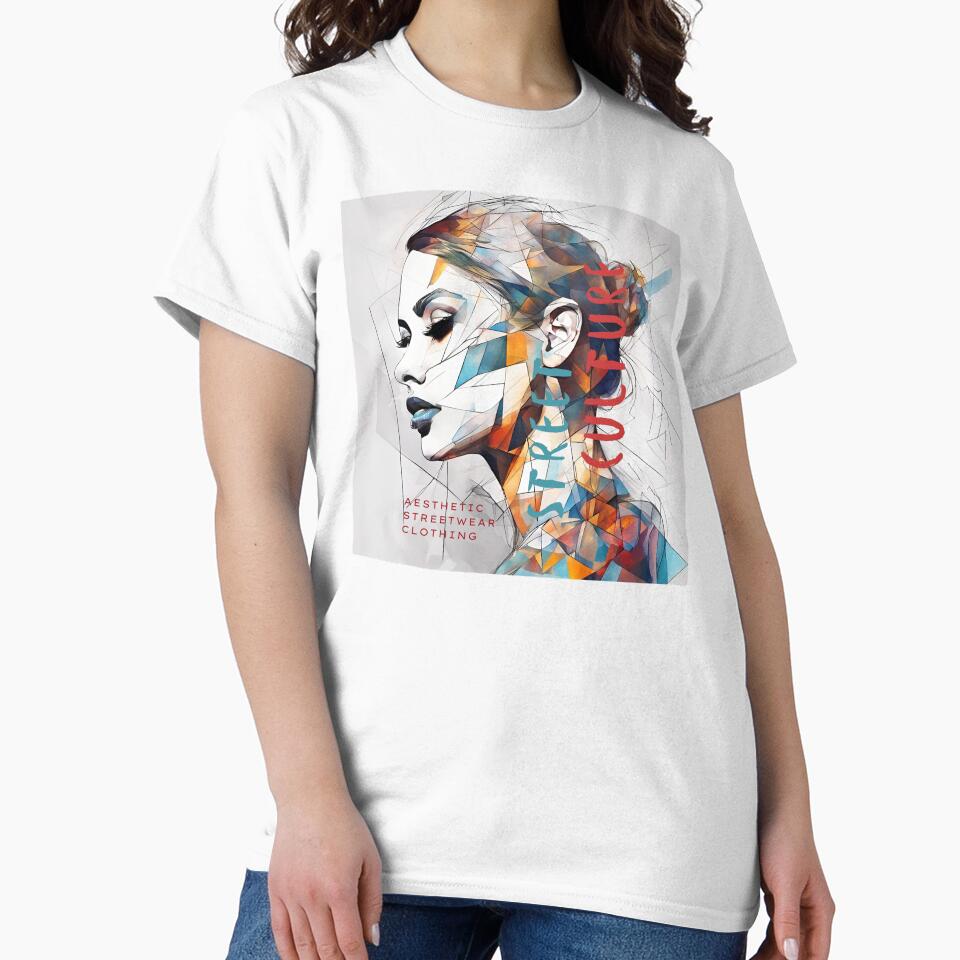 Aesthetic Girl Cubism Art by Beauxanimes - Adult & Kids T-Shirts, Sweatshirts & Hoodies apparel design preview 2