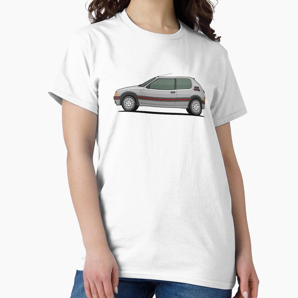 Peu geot 205GTi 1.6 Graphic Illustration Silver by - Adult & Kids T-Shirts, Sweatshirts & Hoodies apparel design preview 2