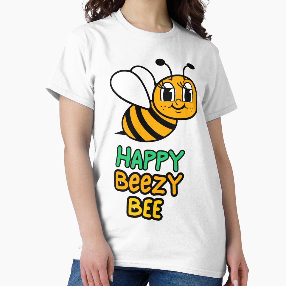 Happy Beezy Bee short sleeve onesie by Belle Treasure - Adult & Kids T-Shirts, Sweatshirts & Hoodies apparel design preview 2