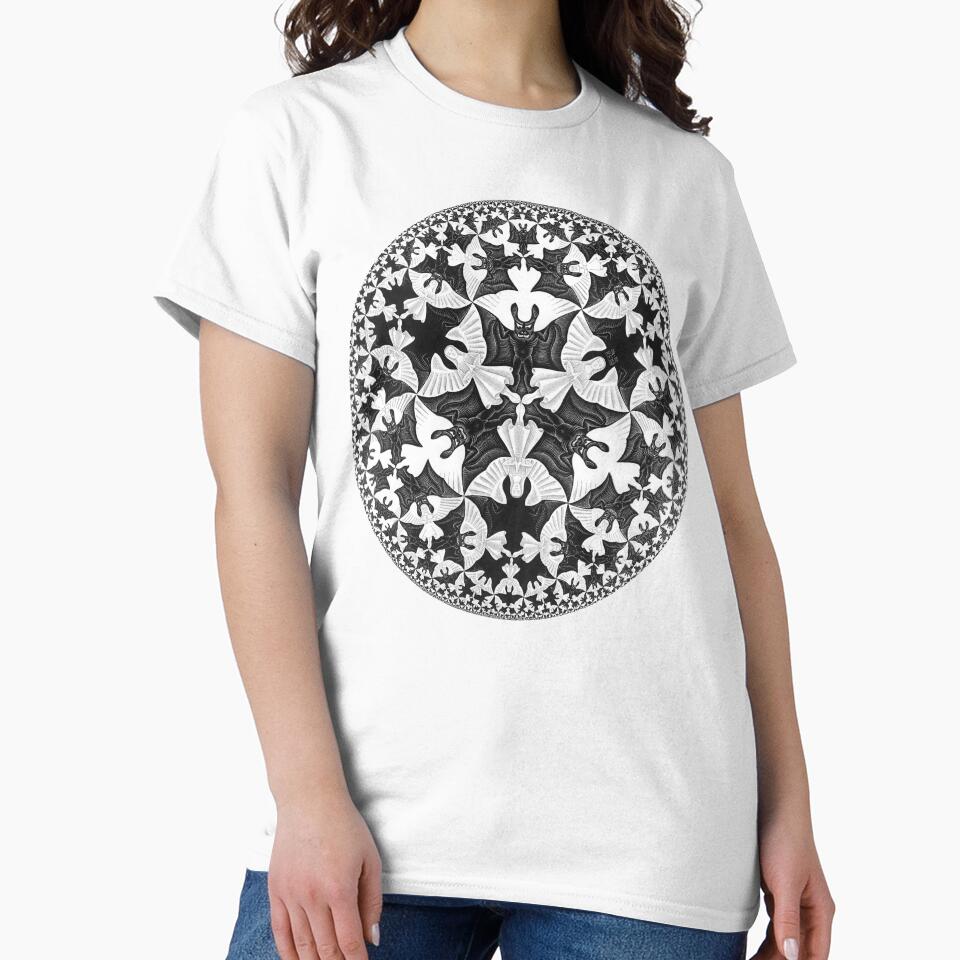 Circle Limit IV (Infinity Bats Pattern), by M.C. - Adult & Kids T-Shirts, Sweatshirts & Hoodies apparel design preview 2