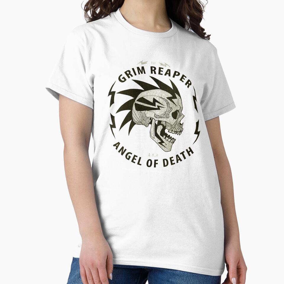 Grim reaper aka angel of death (skull punk) by - Adult & Kids T-Shirts, Sweatshirts & Hoodies apparel design preview 2