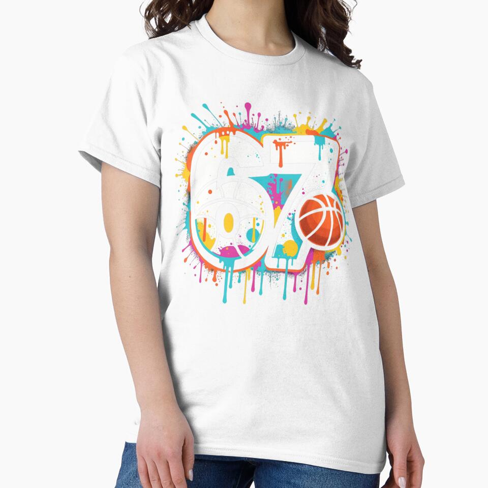 67 Basketball Six Seven 6 7 Meme by GrumpySableye - Adult & Kids T-Shirts, Sweatshirts & Hoodies apparel design preview 2