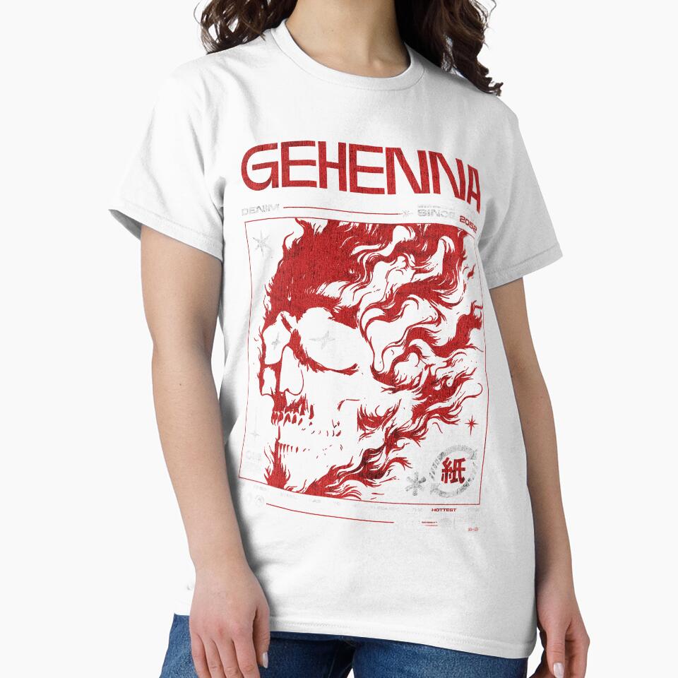 Gehenna Burning skull by VaporwaveStreet - Adult & Kids T-Shirts, Sweatshirts & Hoodies apparel design preview 2