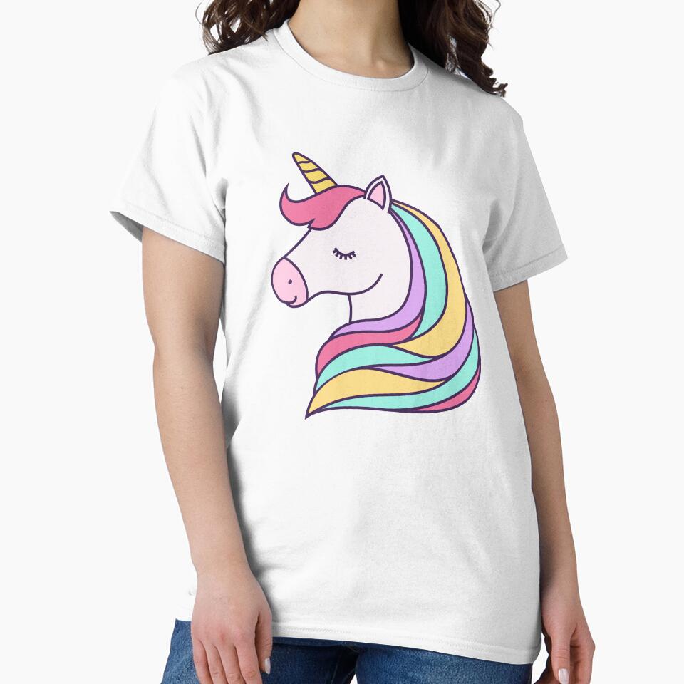 Cute Unicorn Face by Esmilna Castillo - Adult & Kids T-Shirts, Sweatshirts & Hoodies apparel design preview 2