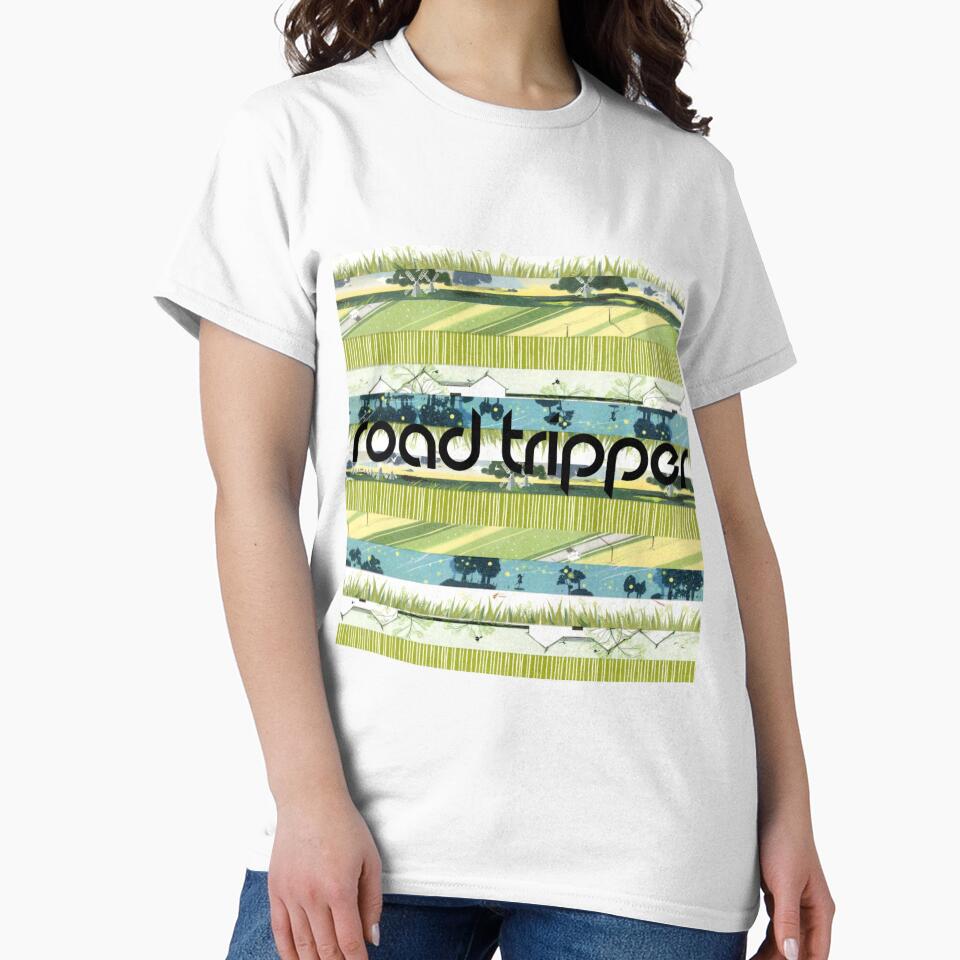 "Road Tripper" in Blues and Greens by TabbysShop - Adult & Kids T-Shirts, Sweatshirts & Hoodies apparel design preview 2