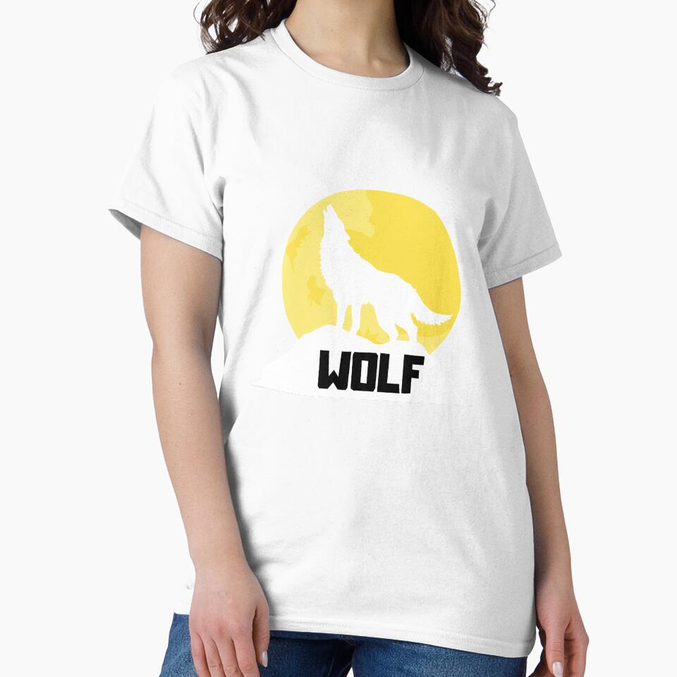 Wolf Men's American Apparel Crew Neck, Cotton Howling - Adult & Kids T-Shirts, Sweatshirts & Hoodies apparel design preview 2