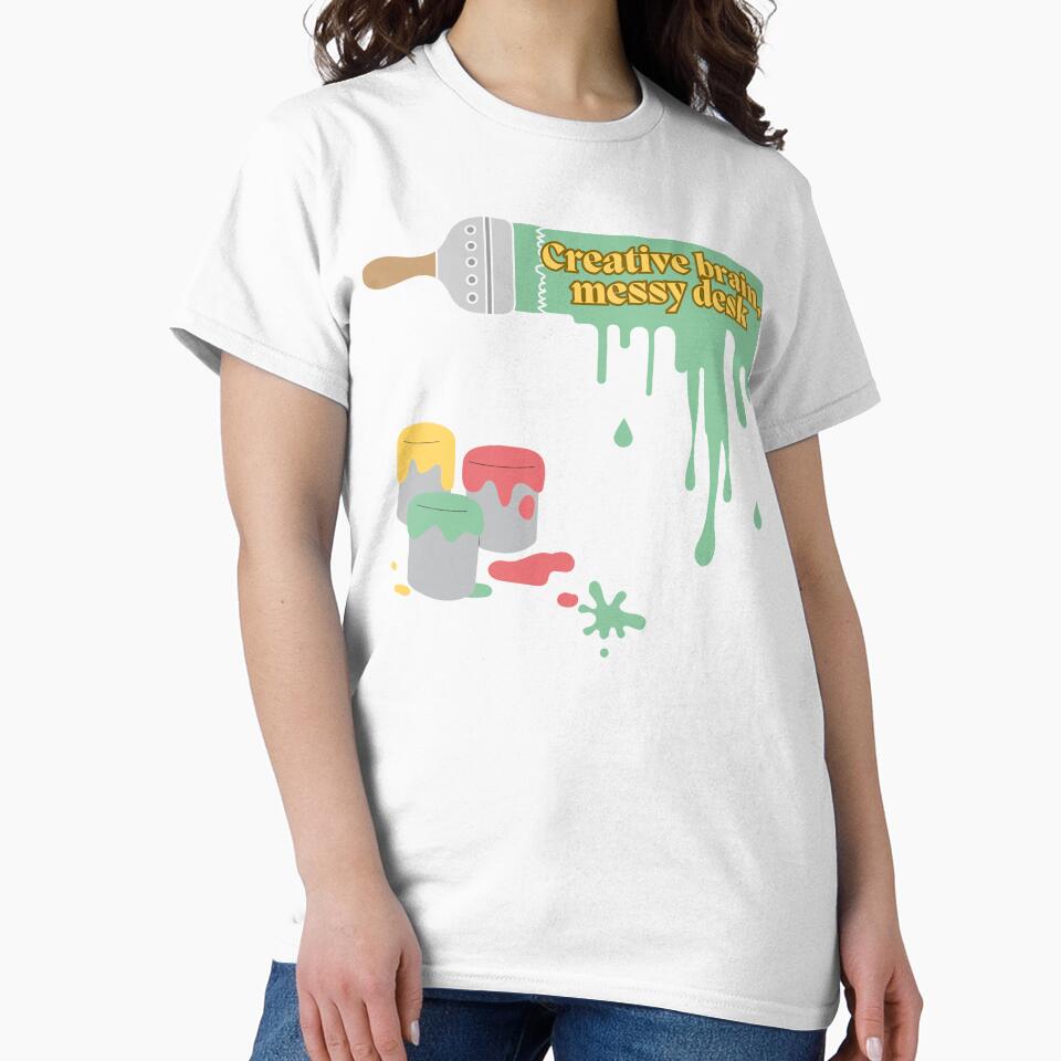 Creative Brain Messy Desk Creating Gifts for Artists - Adult & Kids T-Shirts, Sweatshirts & Hoodies apparel design preview 2