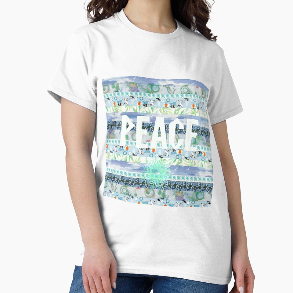 "Peace" in blues by TabbysShop - Adult & Kids T-Shirts, Sweatshirts & Hoodies apparel design preview 2