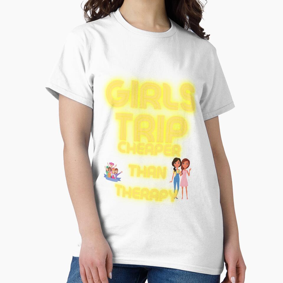 Girls trip cheaper than therapy Relaxed Fit by smart - Adult & Kids T-Shirts, Sweatshirts & Hoodies apparel design preview 2