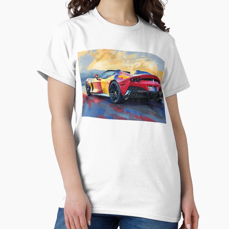 Yellow Ferrari F60 by AutoPopStudio - Adult & Kids T-Shirts, Sweatshirts & Hoodies apparel design preview 2