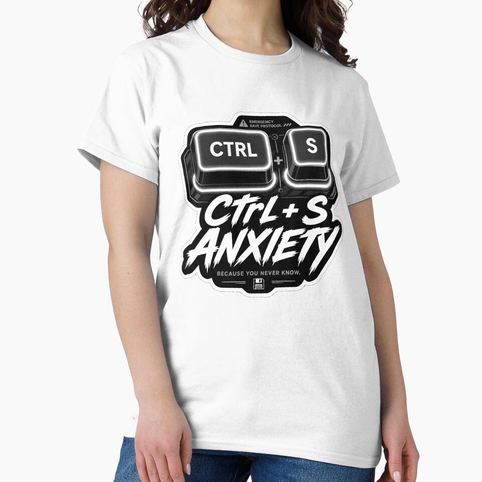 CTRL+S Anxiety by Etichetta - Adult & Kids T-Shirts, Sweatshirts & Hoodies apparel design preview 2