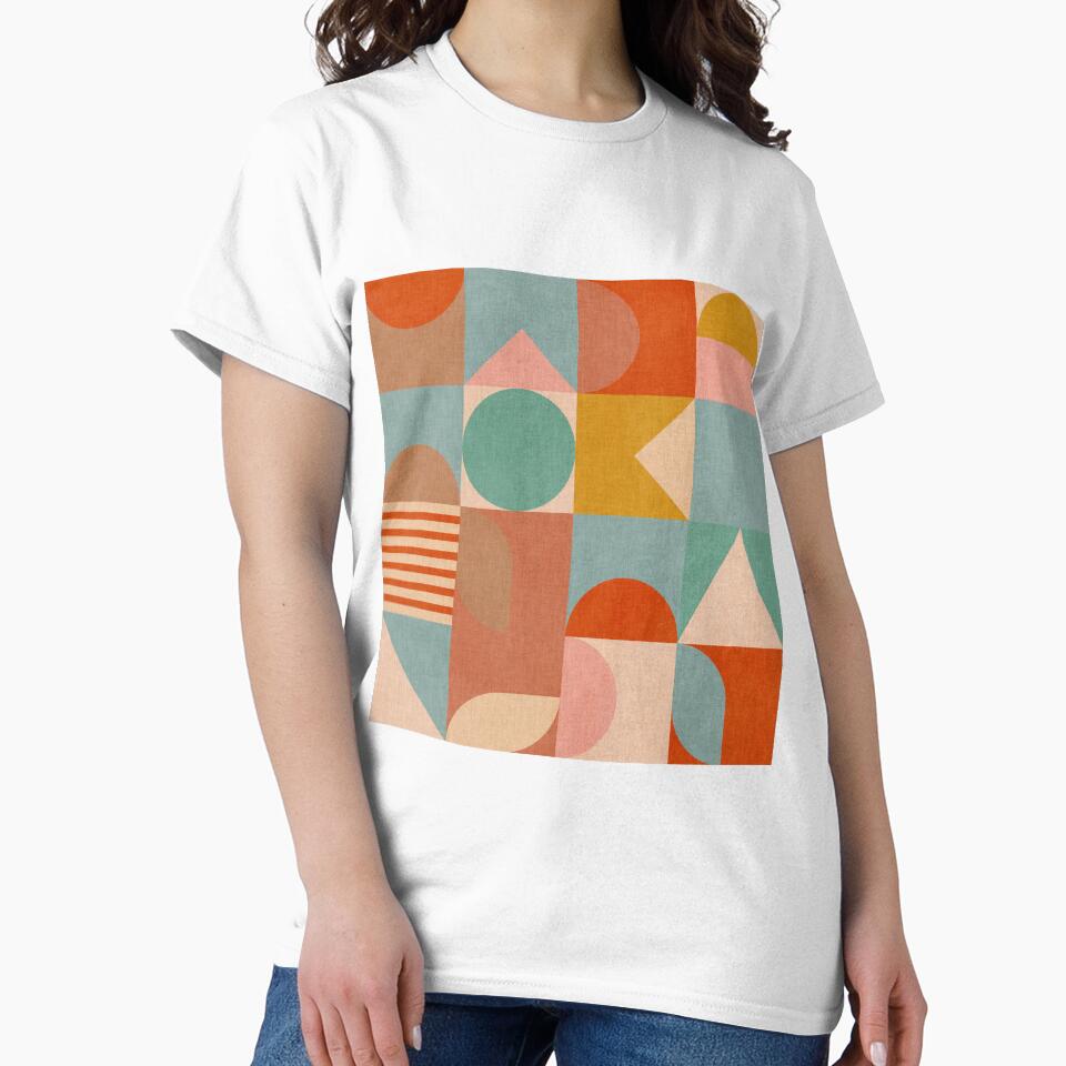 Bauhaus Geometry Checkered Pastel by Ana-Rut-Bre - Adult & Kids T-Shirts, Sweatshirts & Hoodies apparel design preview 2