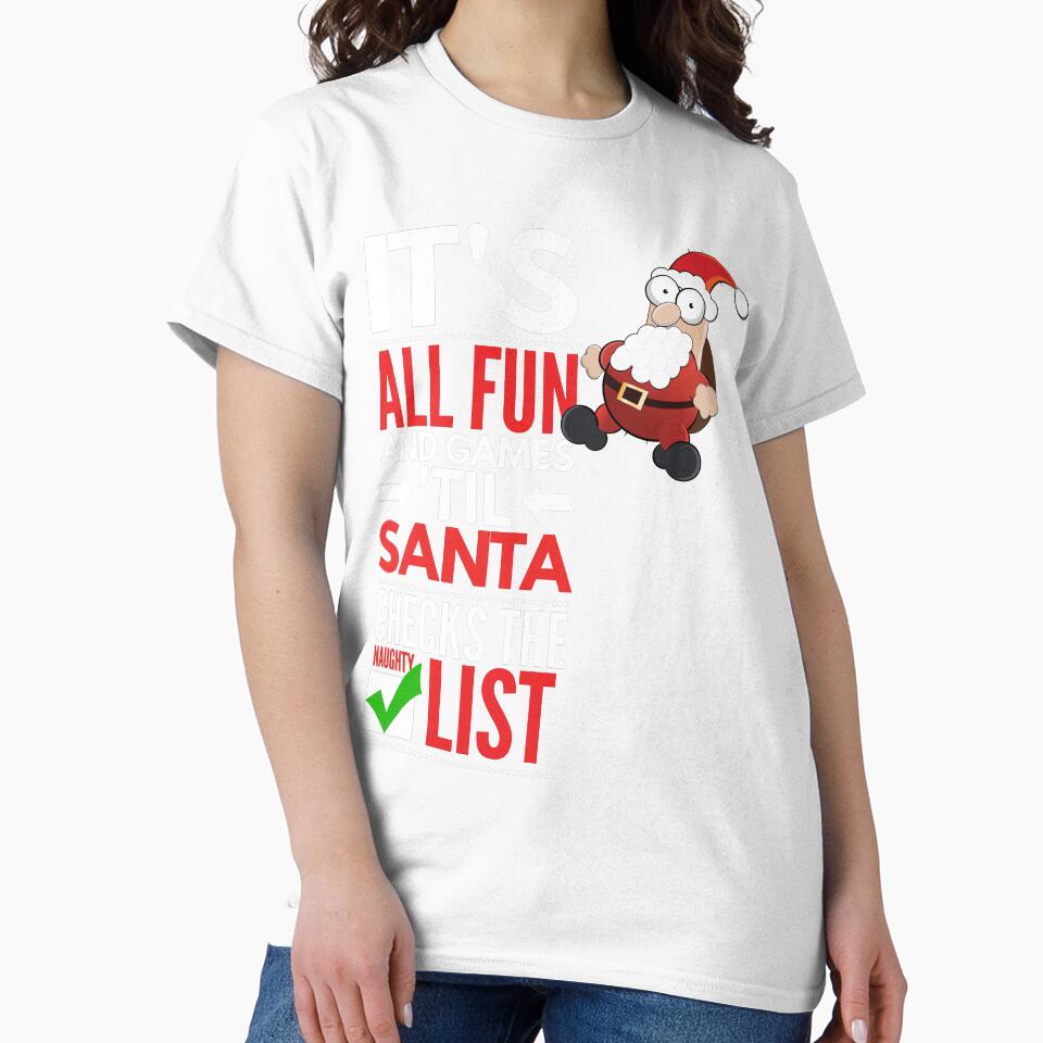 Naughty list Santa by fermo - Adult & Kids T-Shirts, Sweatshirts & Hoodies apparel design preview 2