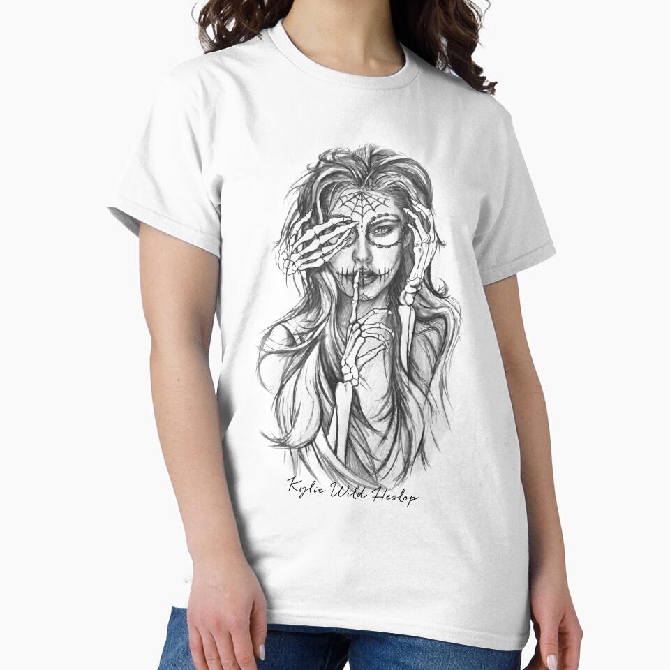 Hear, See, Speak No Evil Girl and Skeleton by - Adult & Kids T-Shirts, Sweatshirts & Hoodies apparel design preview 2