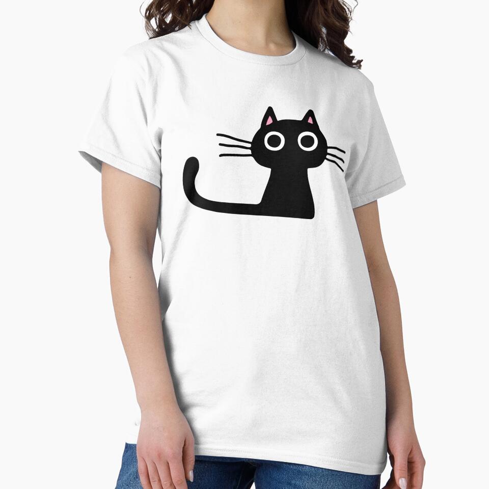 Cutie Kitty Cat Wide Eyed Black Kitten by Jenn - Adult & Kids T-Shirts, Sweatshirts & Hoodies apparel design preview 2