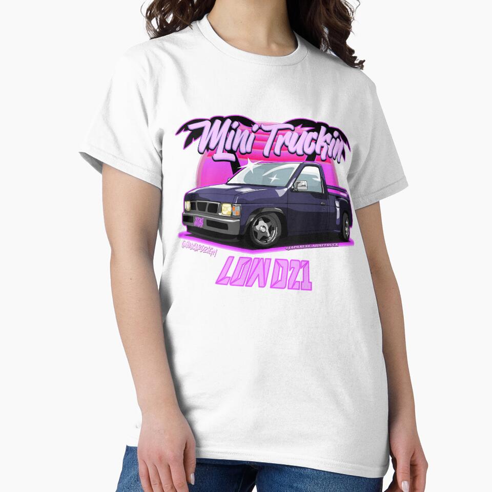 Nissan D21 Lowered by JOAcars - Adult & Kids T-Shirts, Sweatshirts & Hoodies apparel design preview 2