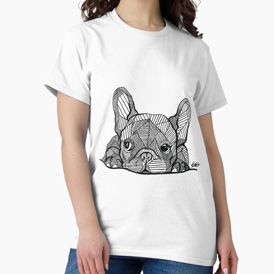 French Bulldog Puppy by georgieartist - Adult & Kids T-Shirts, Sweatshirts & Hoodies apparel design preview 2