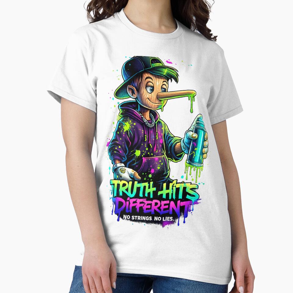 Truth Hits Different Neon Graffiti Street Art Urban - Adult & Kids T-Shirts, Sweatshirts & Hoodies apparel design preview 2