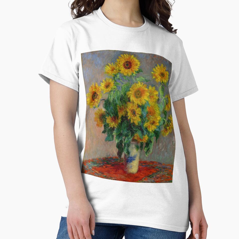 Monet Sunflowers by Chunga - Adult & Kids T-Shirts, Sweatshirts & Hoodies apparel design preview 2