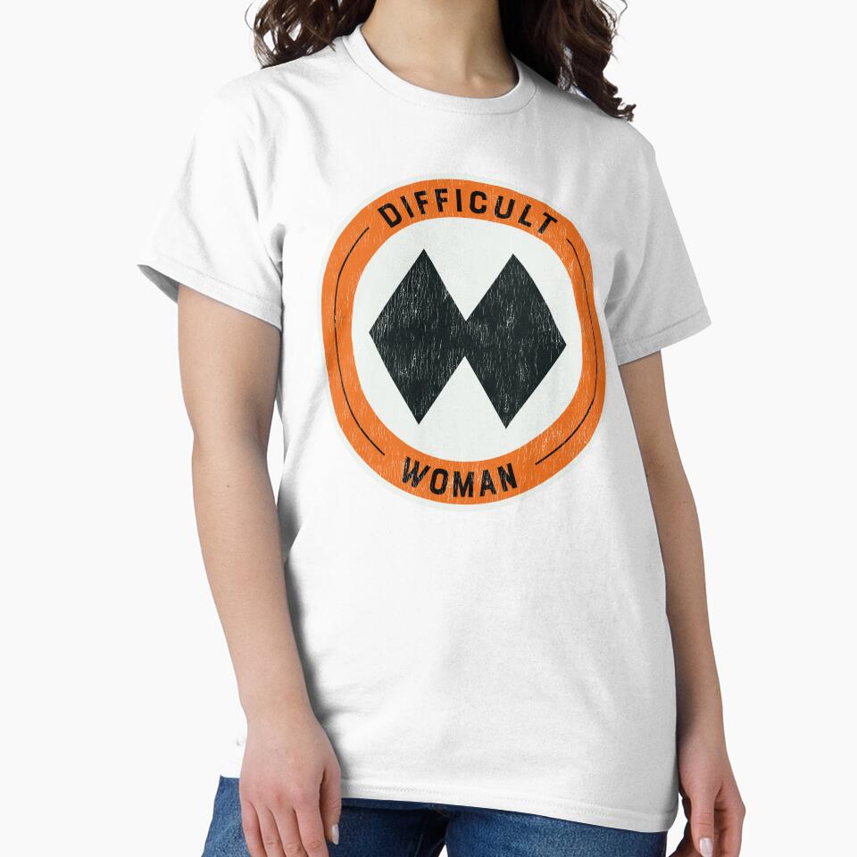 Difficult Woman Double Black Diamond Skier by Design - Adult & Kids T-Shirts, Sweatshirts & Hoodies apparel design preview 2